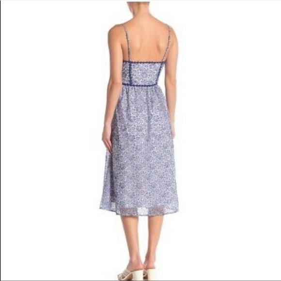 NSR Prairie WHITE & BLUE Floral LACE Tea Party MIDI DRESS - Picture 8 of 10